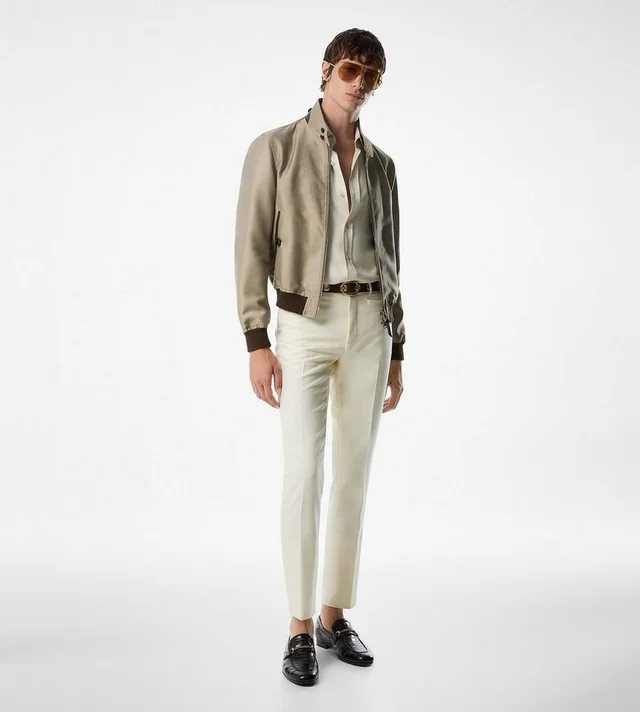 MOHAIR SILK TWILL HARRINGTON