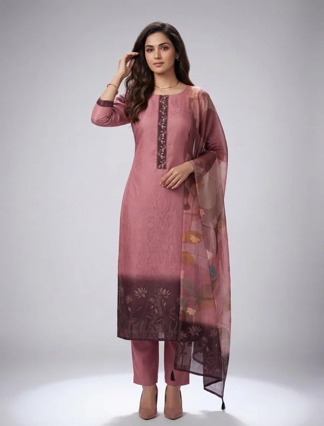 Aanvi Dusty Rose Kurta Set