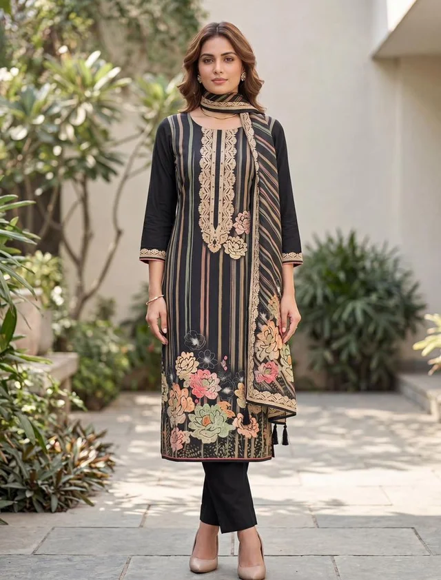 Florence Noir Stripe Set